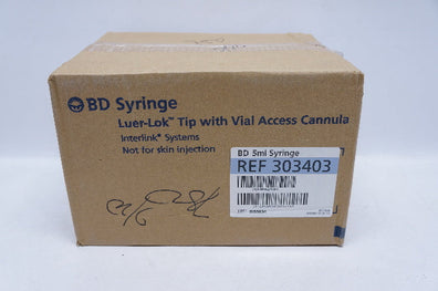 BD 303403 Luer-Lok Tip with Vial Access Cannula, 5ml Syringe - Box of 100